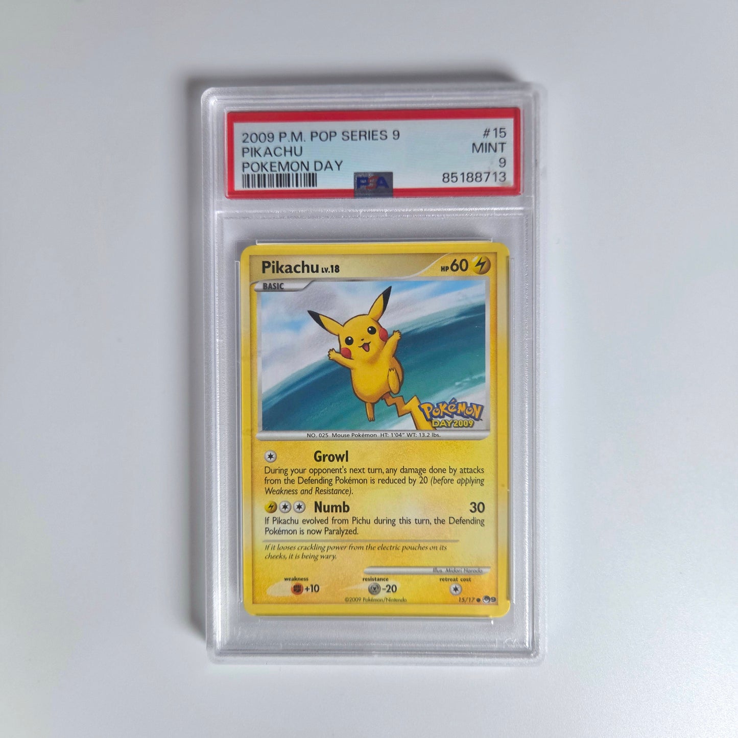 #15 Pikachu (PSA 9) - Pokemon Day 2009 Promo