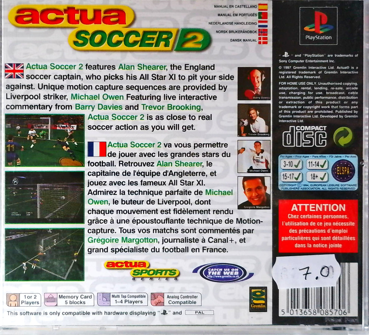 Actua Soccer 2 - Complete