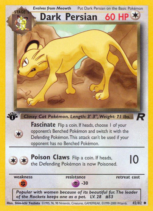 042 Dark Persian - Team Rocket 1st Edition