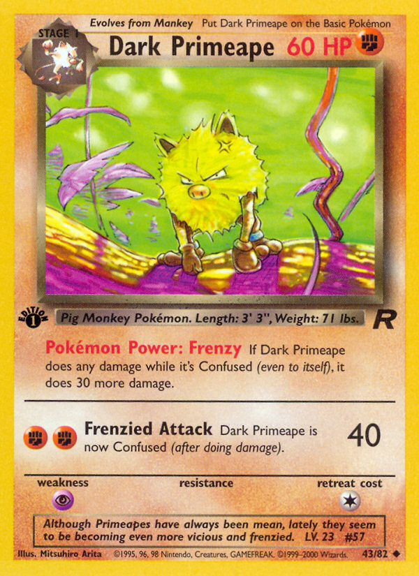 043 Dark Primeape - Team Rocket 1st Edition