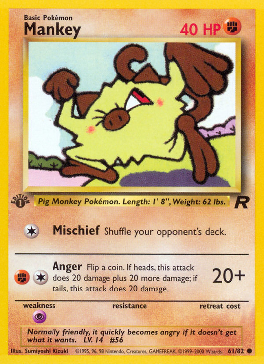 061 Mankey - Team Rocket 1st Edition