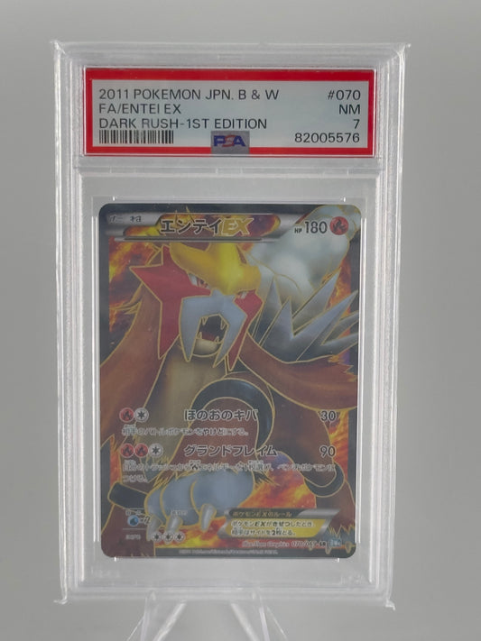 #70 Entei ex (PSA 7) JP - Dark Rush First Edition