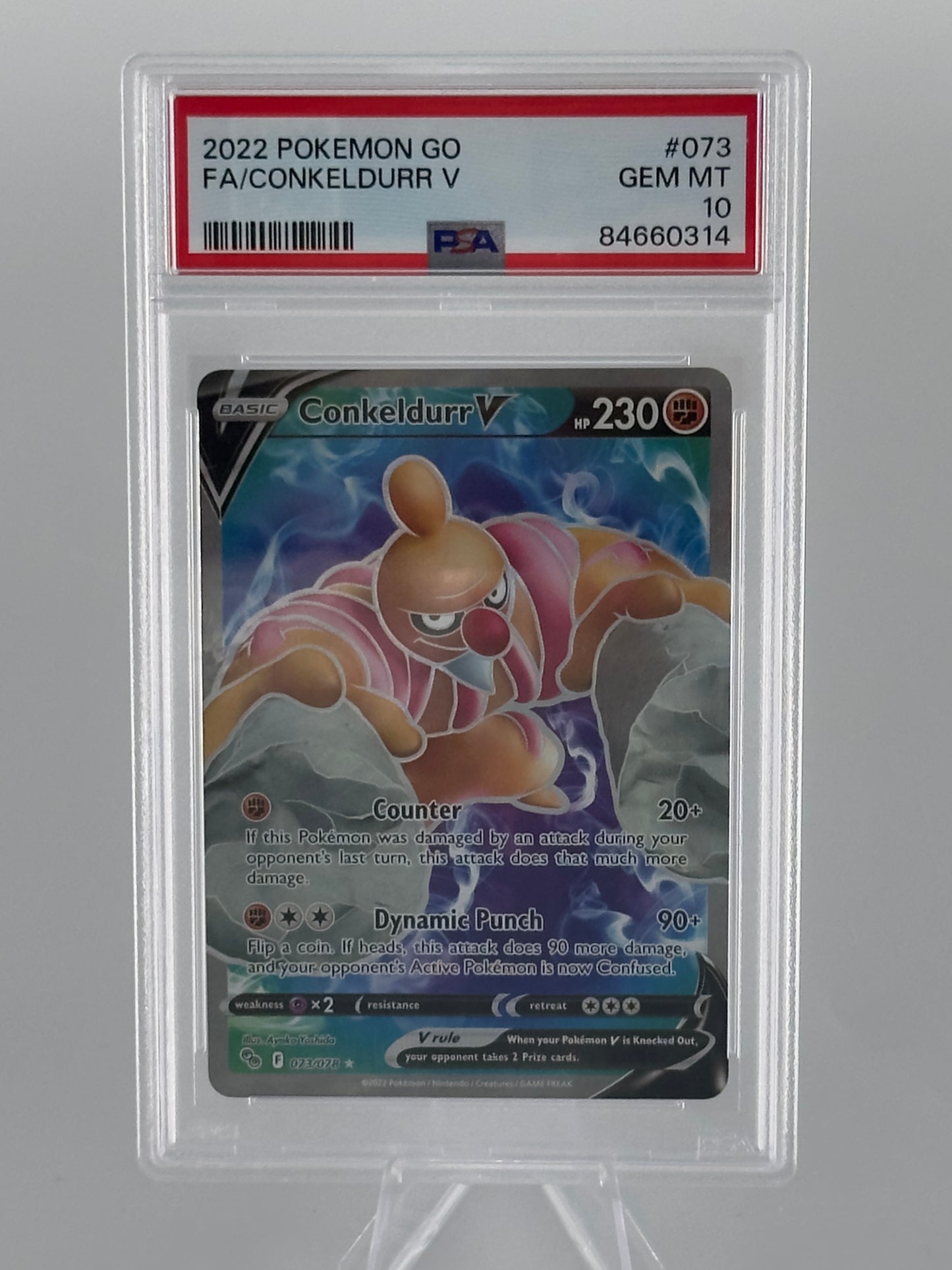 #073 Conkeldurr V (PSA 10) - Pokemon GO