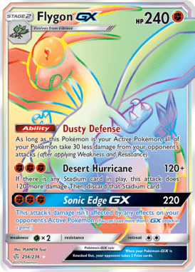 256 Flygon-GX FStage 2 Rainbow Rare $ - Cosmic Eclipse