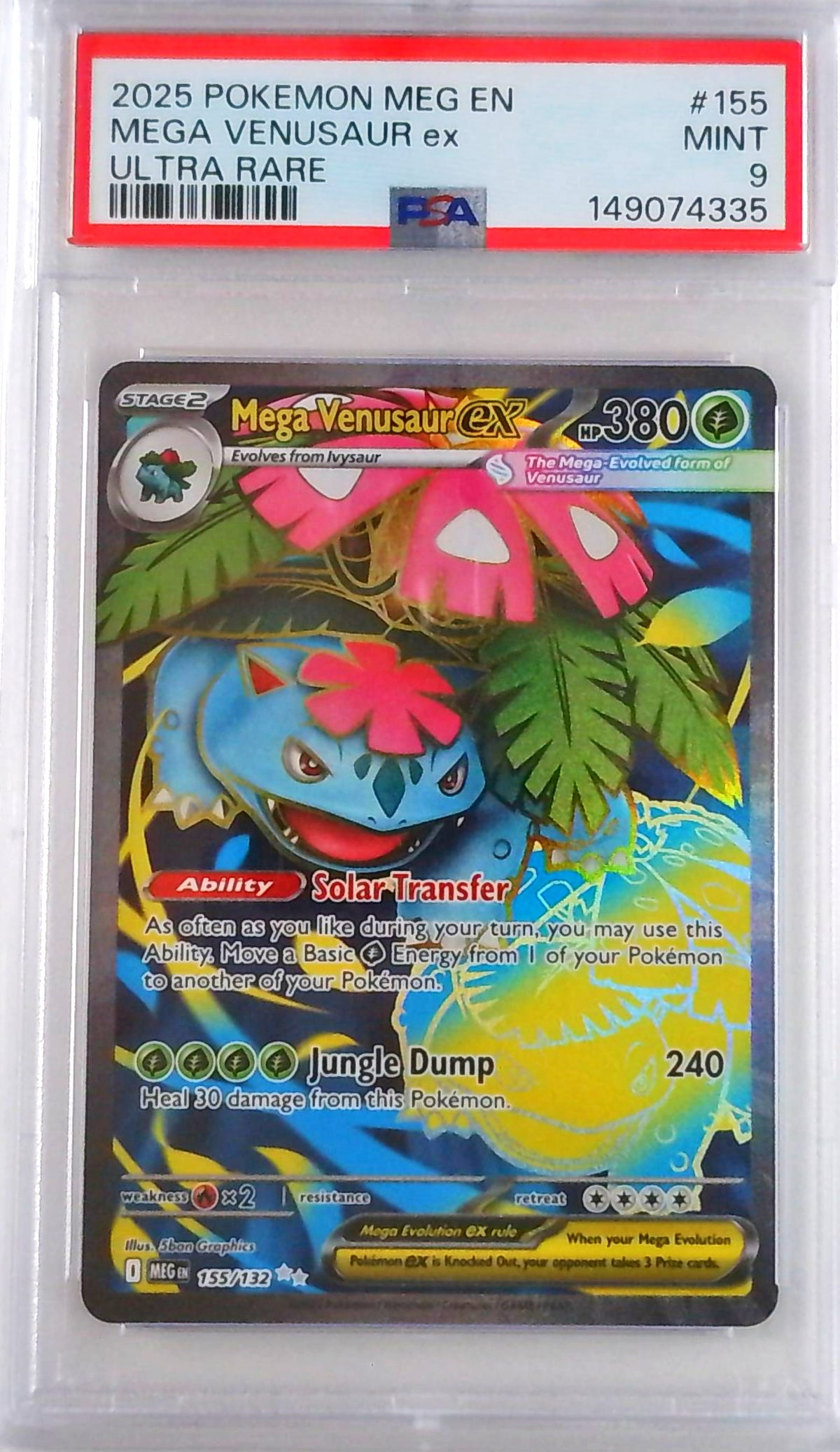 Mega Venusaur ex (MEG 155) - PSA 9