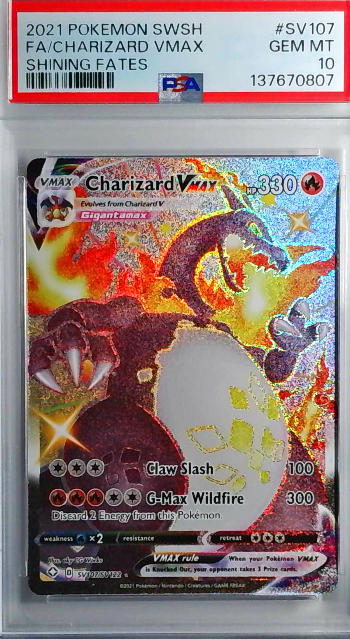 Charizard VMAX (SHF SV107) - PSA 10